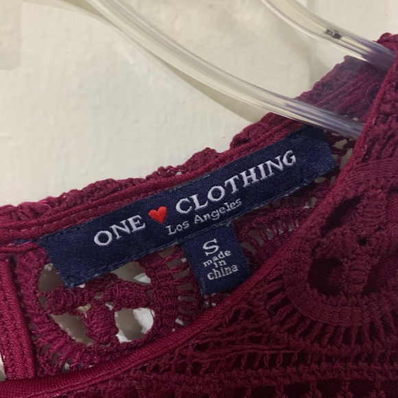 3/$16 One Clothing Crochet Pattern Sheer Back Tank - Picture 5 of 6